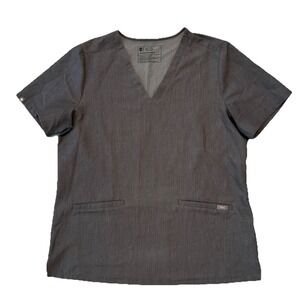 FIGS Graphite Technical Collection Sz L Scrub Casma 2 Pocket SS Top Gray  PO2453